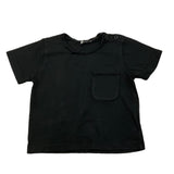 Aventiquattrore Solid Color T-Shirt with Black Pocket for Newborns