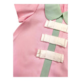 Simonetta Dress Half Sleeve Solid Color With Contrasting Profiles Pink For Baby Girl