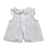 Yoedu Solid Color White Baby Girl Sleeveless Shirt