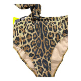 4Giveness Brown Spotted Print Solid Color One Piece Swimsuit For Girls