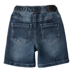 Minibanda Bermuda In Denim Tinta Unita con Elastico In Vita per Neonato 0B1530 BLU MINIBANDA 