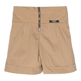 Balmain Shorts Solid Color With Contrast Buttons Beige For Girls