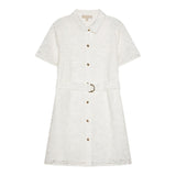 Michael Kors Abito Mezza Manica Tinta Unita con Ricami per Bambina R30295X BIANCO MICHAEL KORS 