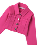 Sarabanda Giubbino In Denim tinta unita Fuxia per Bambina 0B238 FUXIA SARABANDA 