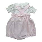 La Stupenderia Completo 2 Pezzi Bicolore Salopette-Camicia per Neonata TBCT588 ROSA LA STUPENDERIA 