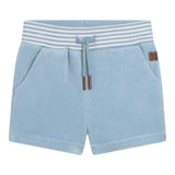 Carre'Ment Beau Bermuda In Solid Color Terry Cloth Blue For Newborns