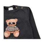 NANAN shirt girocollo tinta unita con stampa in contrasto Nero per Neonato I2423818N NERO NANAN 