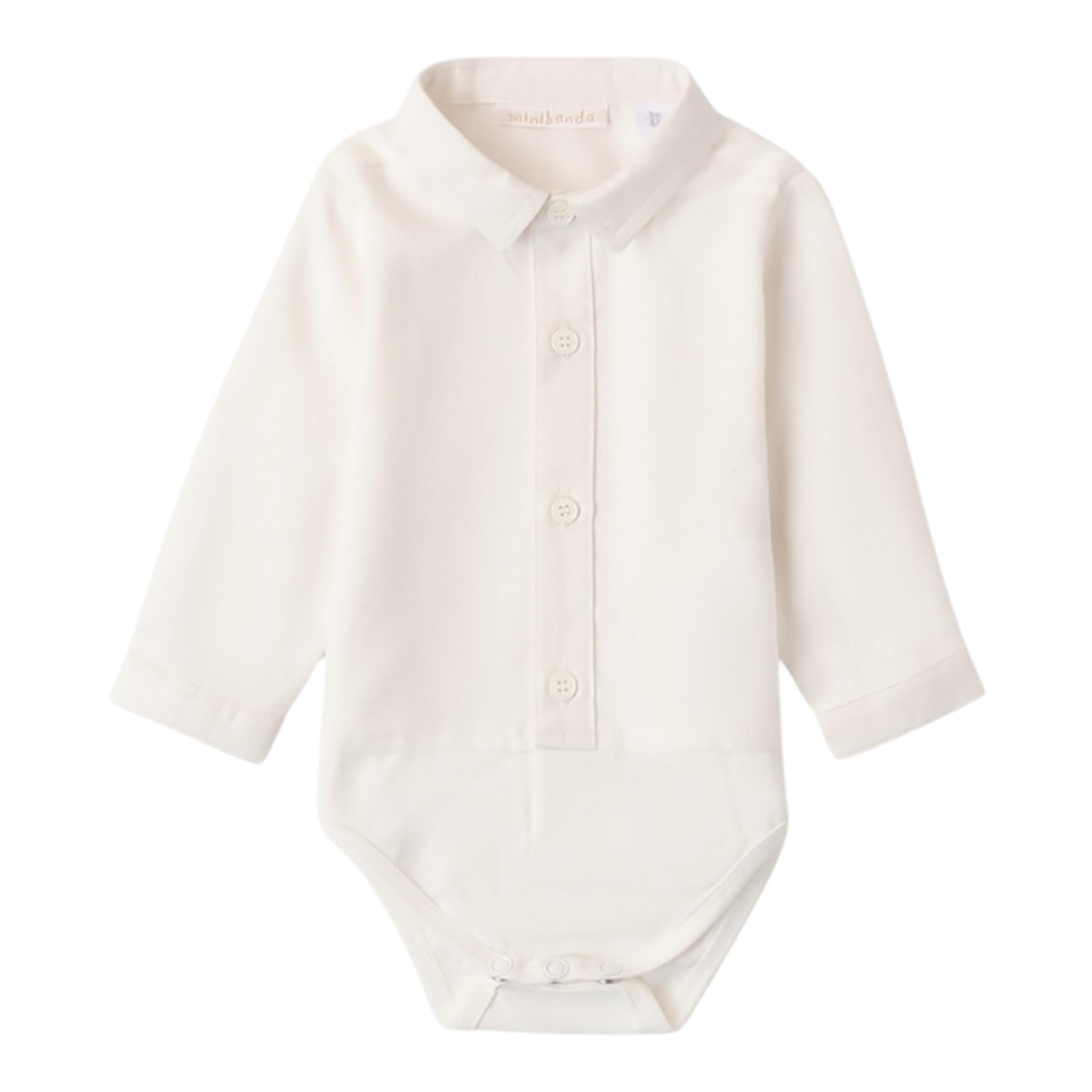 MINI BANDA camicia modello body tinta unita Panna per Neonato 3A606 PANNA MINI BANDA 
