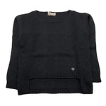 PLEASE maglia gircollo tinta unita asimmetrica Nero per Bambina NBI7230G66 NERO PLEASE 