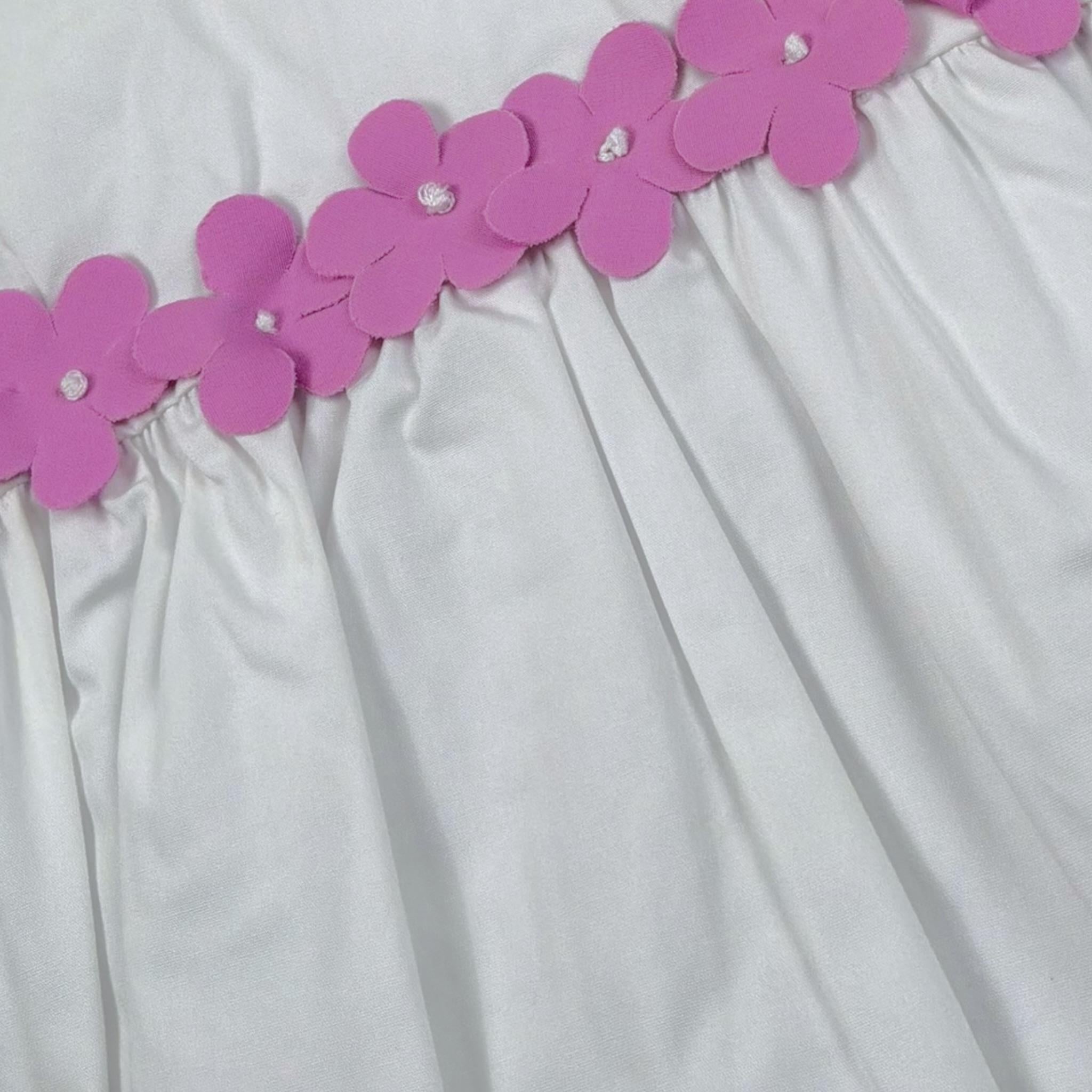 Ilfarobimbi Pagliaccetto Tinta Unita con Fiori per Neonata IFN50962 BIANCO ILFAROBIMBI 