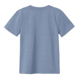 Name.It T-Shirt Crew Neck Solid Color With Contrast Print Blue For Boys