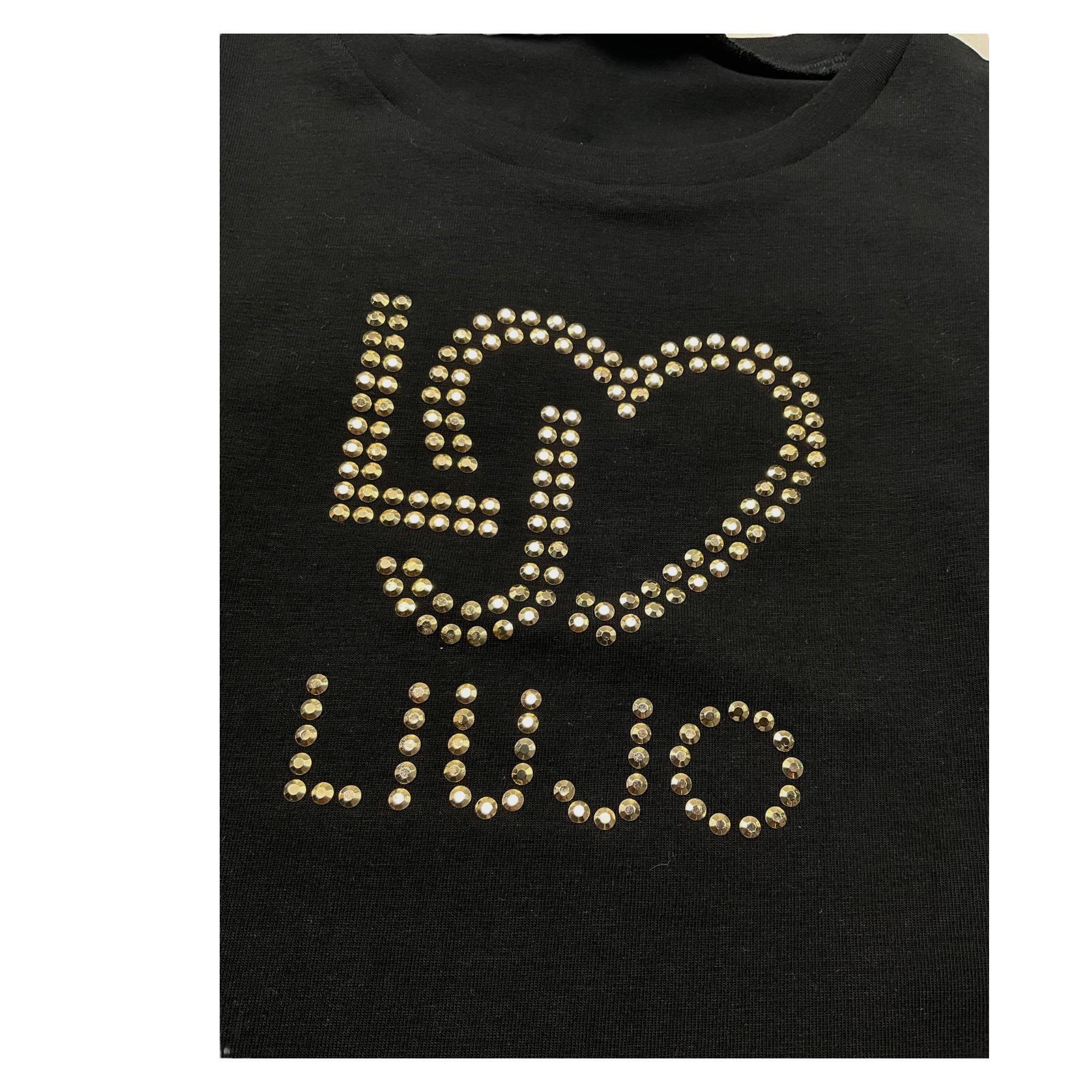 Liu Jo Shirt Tinta Unita Girocollo con Brillantini per Neonata KF4029X NERO LIU JO 