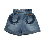 Mini Banda Short In Denim Tinta Unita per Neonata 3B735X BLU MINI BANDA 