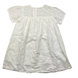 Zhoe &amp; Tobiah Solid Color Half Sleeve Dress With Embroidery White For Girls