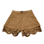 MIMISOL short tinta unita in camoscio Cammello per Bambina MFPA159 CAMMELLO MIMISOL 