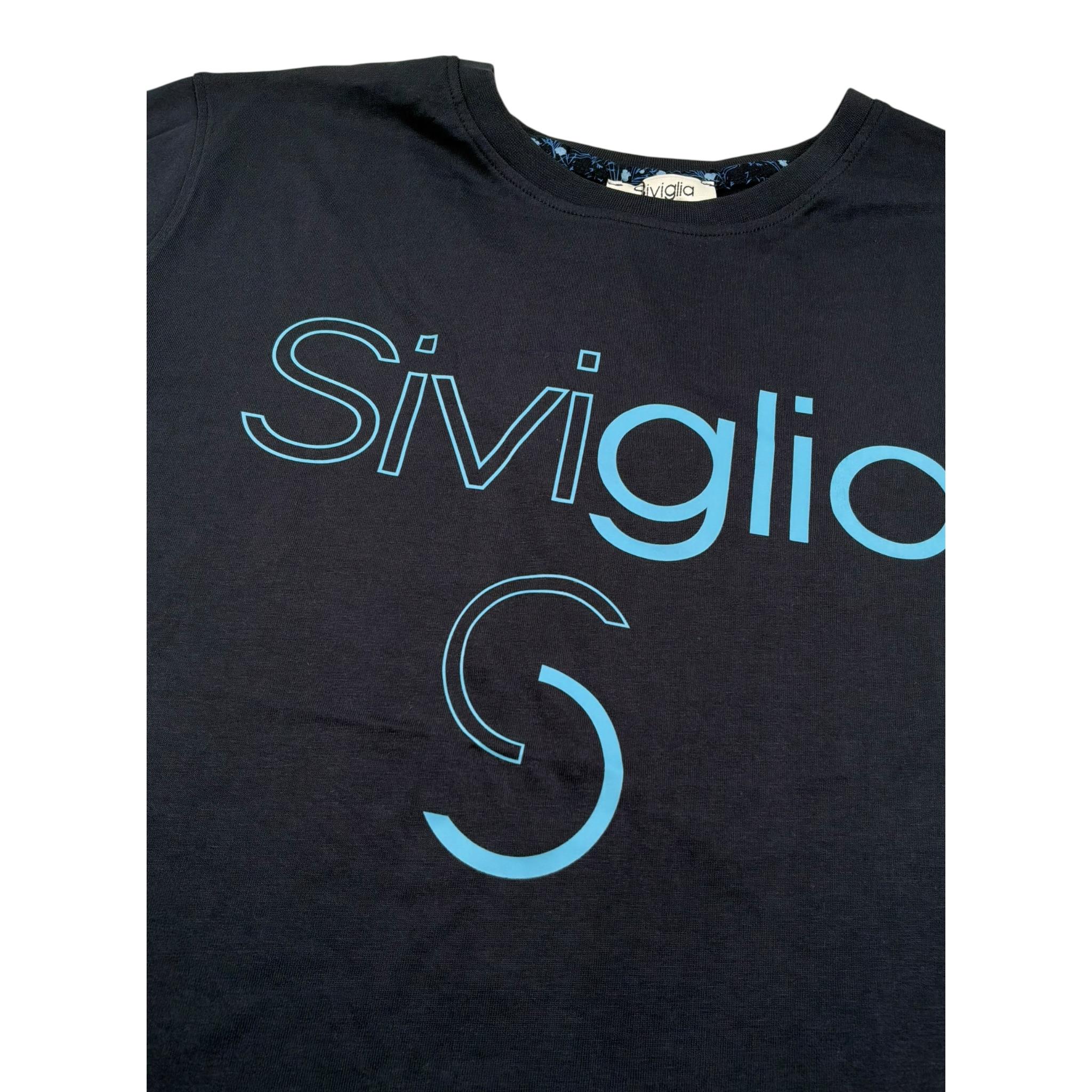 Siviglia T-Shirt Girocollo Tinta Unita con Stampa per Bambino SVJTS17026 BLU SIVIGLIA 