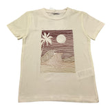 M+E' T-Shirt Girocollo Tinta Unita con Stampa In Contrasto per Neonato UEM0483 PANNA M+E' 