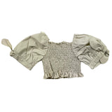 Nanan Top Half Sleeve Solid Color Beige For Baby Girl