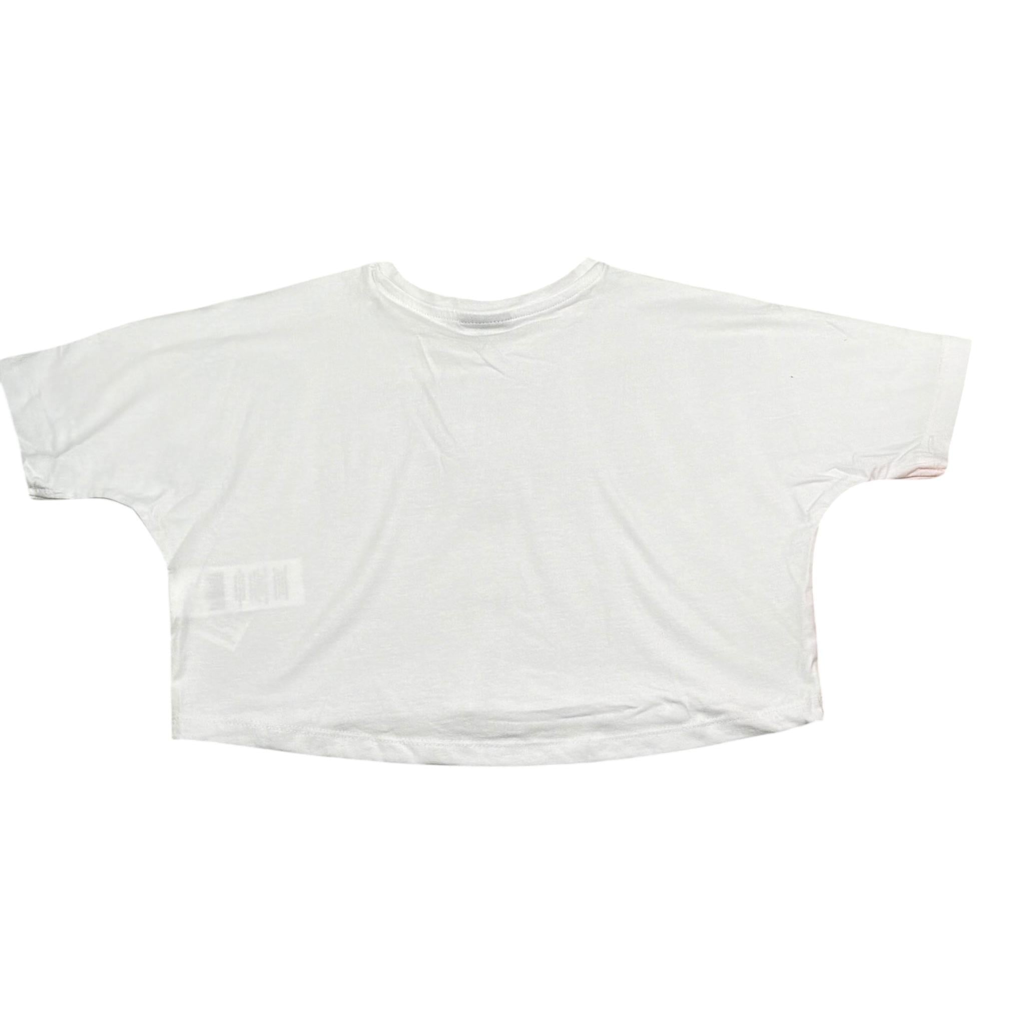 Marc Ellis T-Shirt Girocollo Tinta Unita con Brillantini per Bambina JMJTS01165 BIANCO MARC ELLIS 