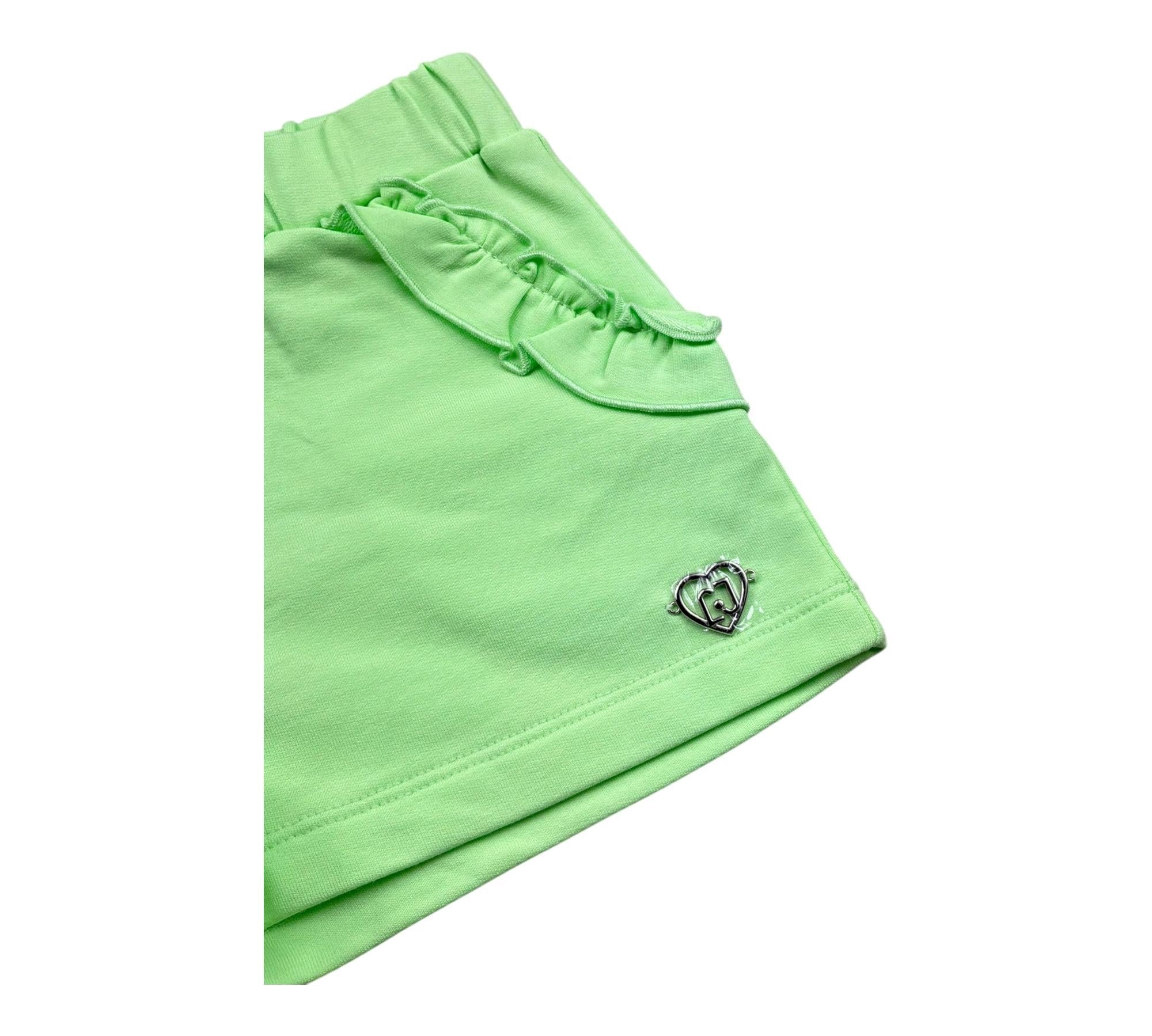 Liu Jo Short Tinta Unita con Logo per Neonata KA5083 VERDE LIU JO 