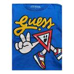 GUESS shirt girocollo tinta unita cn stampa logo Blu per Neonato N4YI03K8HM4N BLU GUESS 
