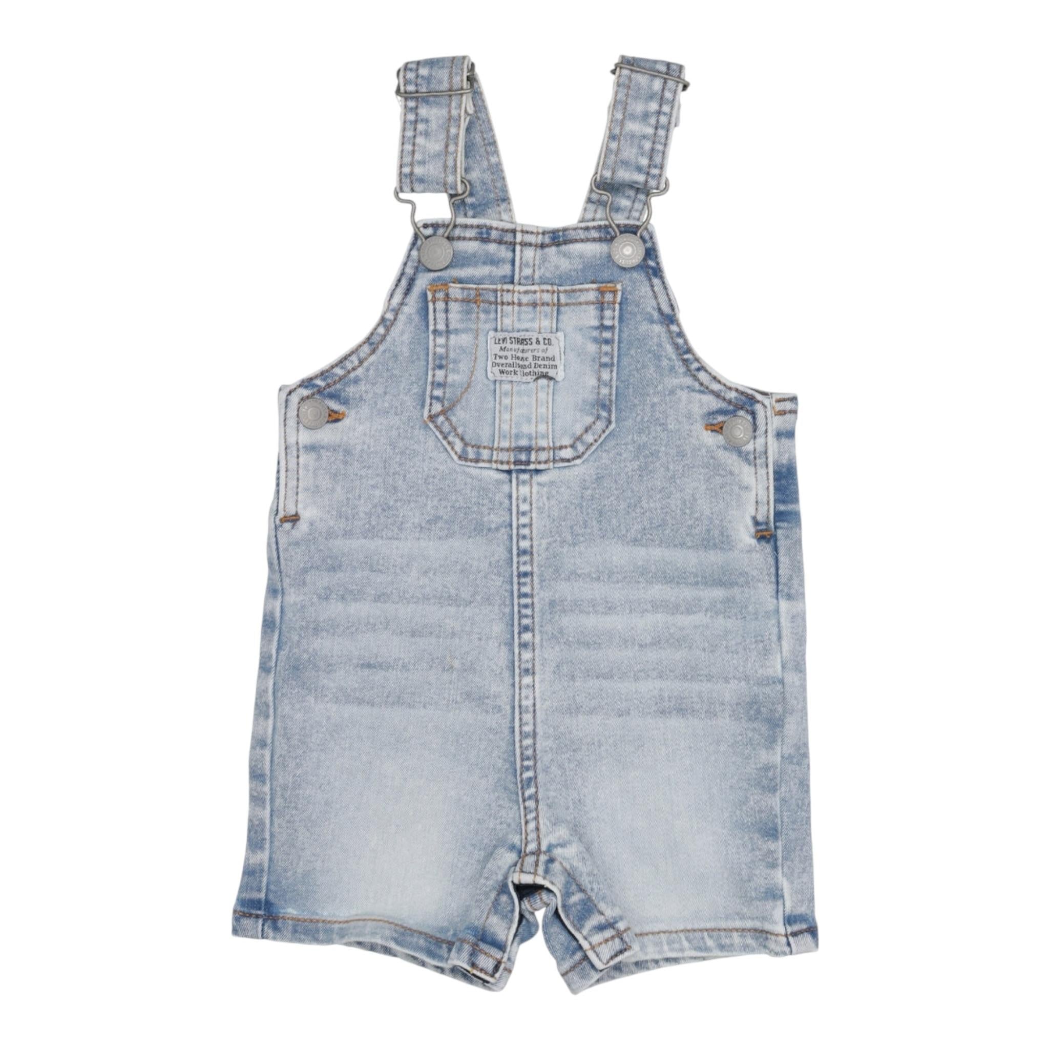 Levi'S Salopette In Denim Tinta Unita per Neonato 6EE584X AZZURRO LEVI'S 