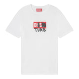 Diesel T-Shirt Girocollo tinta unita con Stampa Bianco per Bambino J00950 BIANCO DIESEL 
