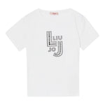 Liu Jo T-Shirt Girocollo Tinta Unita con Brillantini per Bambina GA5119XX BIANCO LIU JO 