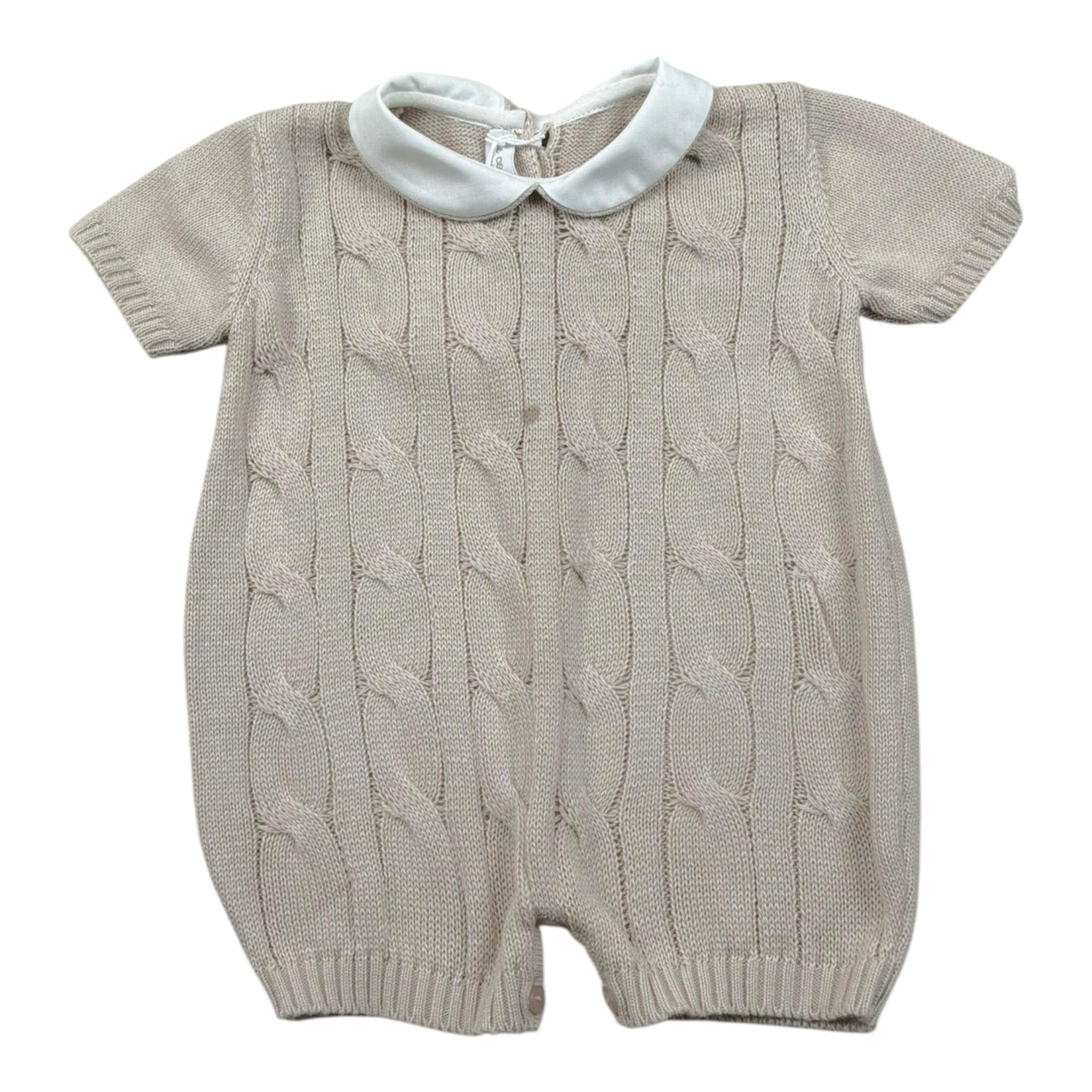 Le Coconne Pagliaccetto Tinta Unita con Colletto per Neonato LCN2592 BEIGE LE COCONNE 