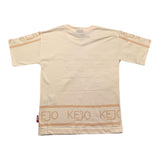 Kejo Solid Color Crew Neck T-Shirt With Contrast Print Pink For Boys