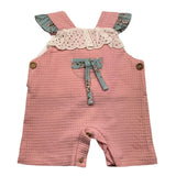 Valentina Bebes Solid Color Pink Baby Girl Sleeveless Romper