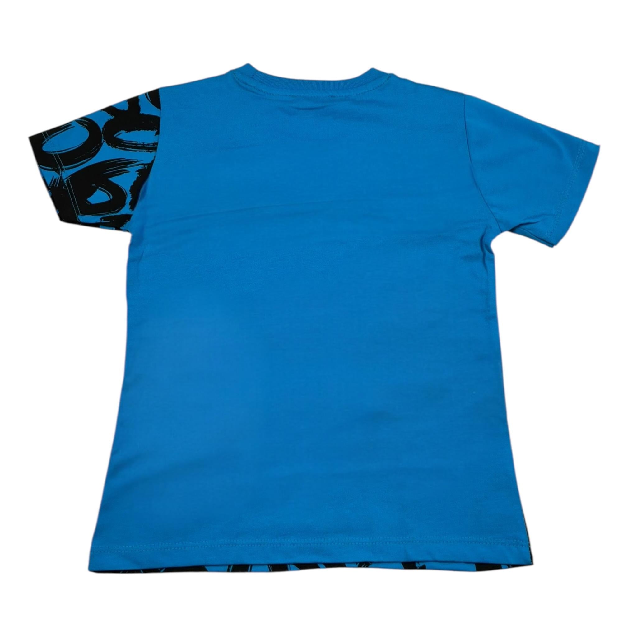 Never Too T-Shirt tinta unita con Stampa Cobalto per Bambino NT2403B COBALTO NEVER TOO 