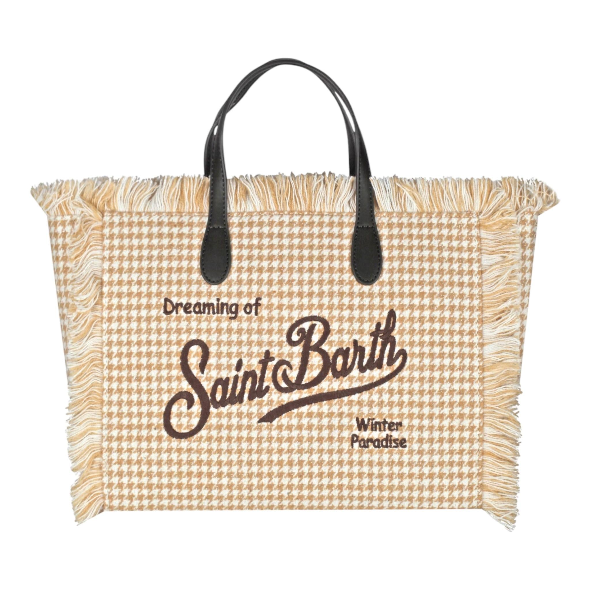 SAINT BARTH borsa bicolore con frange Bianco/beige per Bambina COL0003 BIANCO/BEIGE SAINT BARTH 