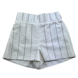 Patrizia Pepe Plain Shorts With Elastic Waist And White Rhinestones For Girls