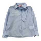 Vicolo Long Sleeve Shirt Solid Color Light Blue For Girls