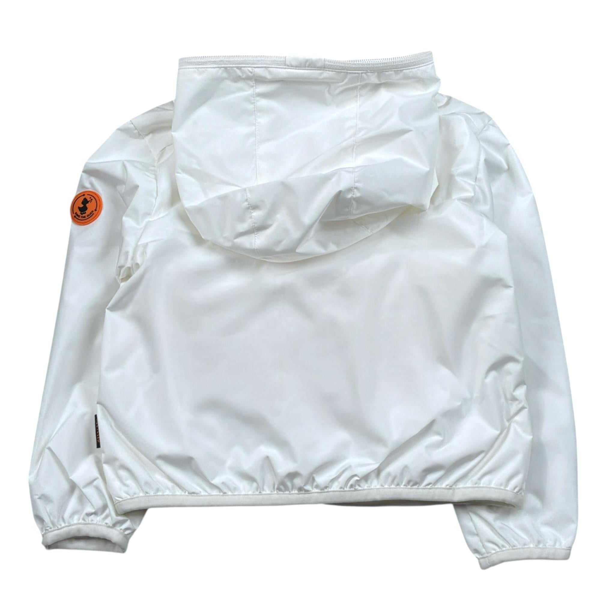 Save The Duck Giubbino tinta unita con Zip E Cappuccio Bianco per Bambina J30036XJX BIANCO SAVE THE DUCK 