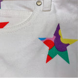 Stella Mccartney Plain Trousers With White Star Print For Girls