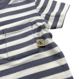 Calvin Klein T-Shirt Girocollo Tinta Unita con Fantasia A Righe per Neonato IN0IN02950 BIANCO CALVIN KLEIN 