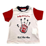 US Polo Assn Two-Tone Crew Neck Hand Print T-Shirt White/Red For Baby
