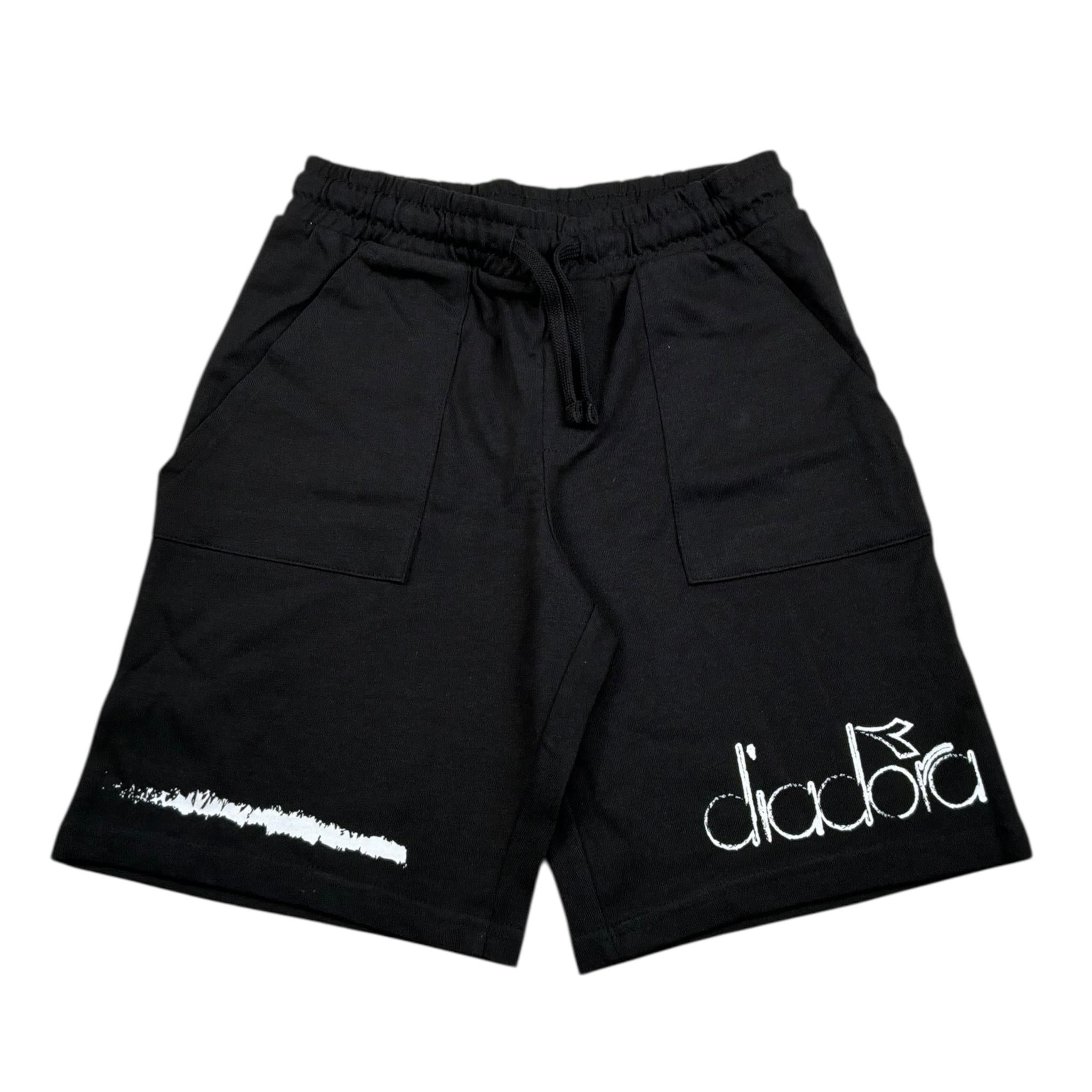 Diadora Bermuda Tinta Unita con Logo per Bambino 102181708 NERO DIADORA 
