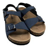 Colors Of California Sandal Solid Color With Contrast Sole Blue For Kids