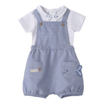 Mini Banda Complet 2 Pezzi Pagliaccetto-Body Bianco/Blu per Neonato 3B679X BIANCO/BLU MINI BANDA 