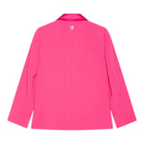 Twinset Solid Color Jacket With Fuchsia Buttons For Girls