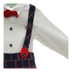 MARTA Y PAULA completo bicolore 3pz papillons-camicia-salopettes Bianco per Bambino 1854 BIANCO MARTA Y PAULA 