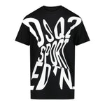 Dsquared2 T-Shirt Girocollo Tinta Unita con Stampa per Bambino DQ2525 NERO DSQUARED2 