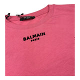 Balmain T-Shirt Girocollo Tinta Unita con Stampa per Bambina BV8R91 ROSA BALMAIN 