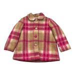 BARCELLINO cappotto monopetto fantasia quadri Fuxia per Bambina 106506 FUXIA BARCELLINO 