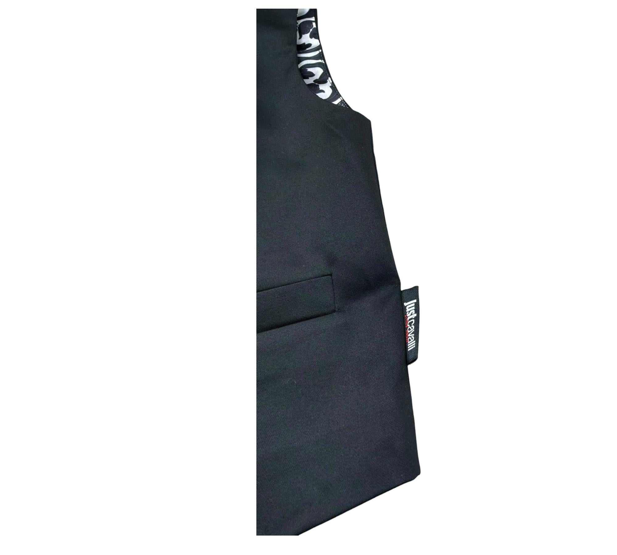 Just Cavalli Gilet Tinta Unita con Interno Stampa Fantasia per Bambino JBP26051GT NERO JUST CAVALLI 