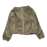 K-WAY felpa tinta unita con zip e cappuccio reversibile Verde per Bambina K8141FW VERDE K-WAY 