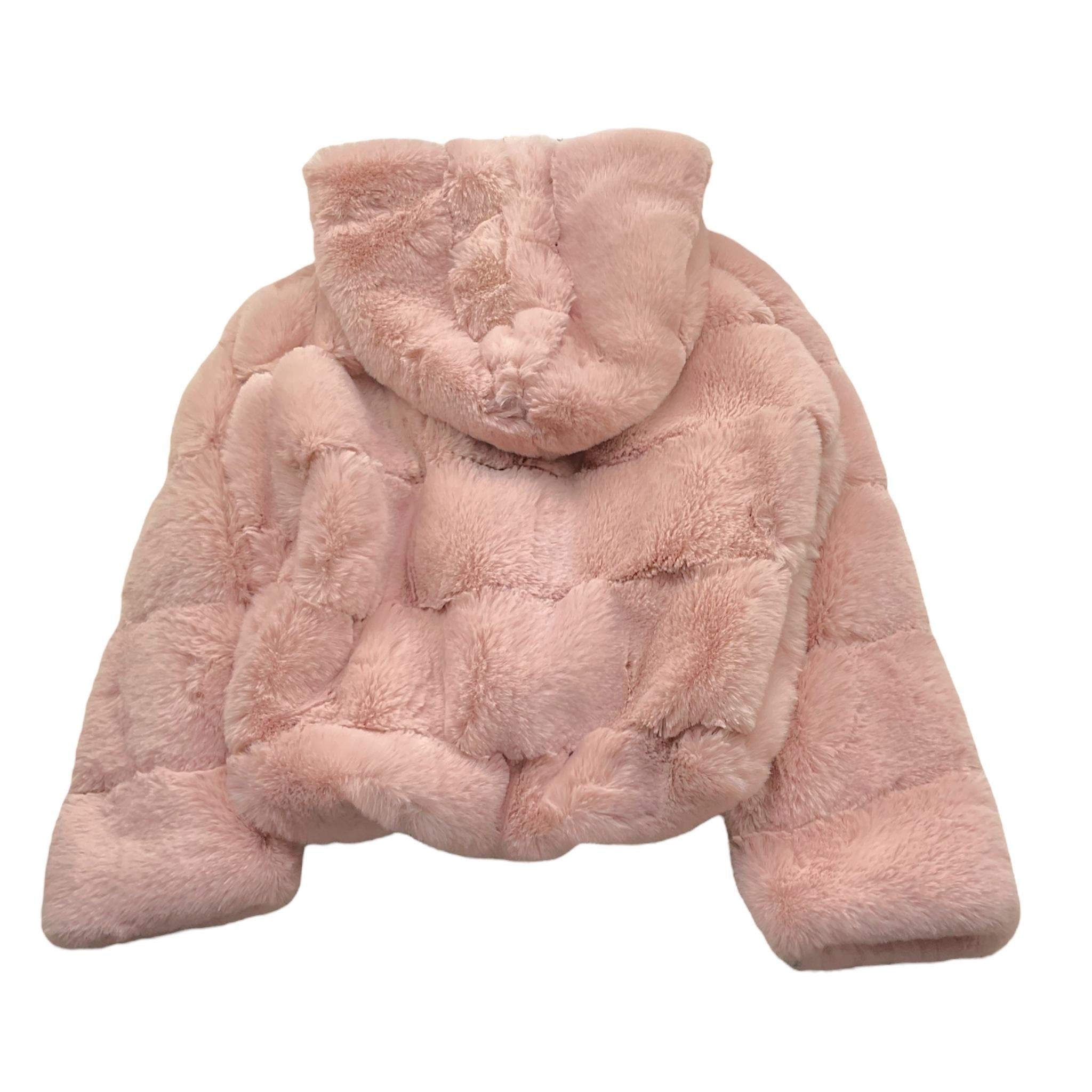 FRANCESCA CONOCI pelliccia tinta unita con zip e cappuccio Rosa per Bambina 2709 ROSA FRANCESCA CONOCI 